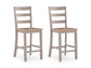 Harperfeld - Barstool (Set of 2) - Natural / Gray