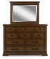 Taffenbrook - Dresser And Mirror - Medium Brown