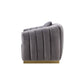 Elchanon - Loveseat With 2 Pillows - Gray Velvet & Gold