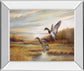 22x26 Mallards By Ruanne Manning And Mossy Oak Native Living - Mirror Framed Print Wall Art - Light Brown