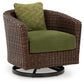 Horizon Hall - Swivel Lounge With Cushion - Brown / Green