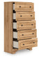 Aleaport - Five Drawer Chest - Warm Brown