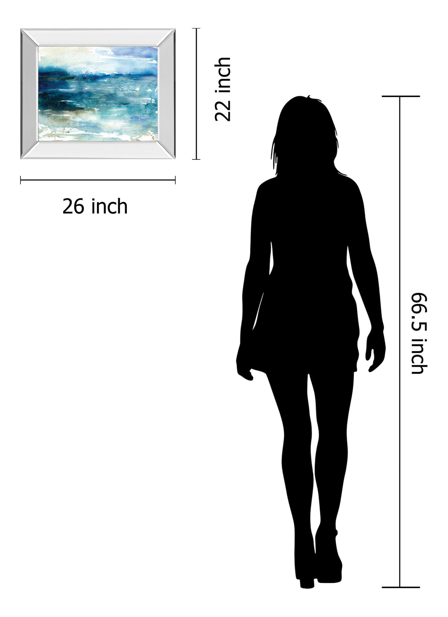 Ocean Break I By Carol Robinson - Mirror Framed Print Wall Art - Blue