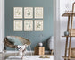 Quiet Botanical Print on Paper In Double Frame (Set of 6) - Beige / Green