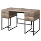 Desirre - Writing Desk With USB - Rustic Oak & Black