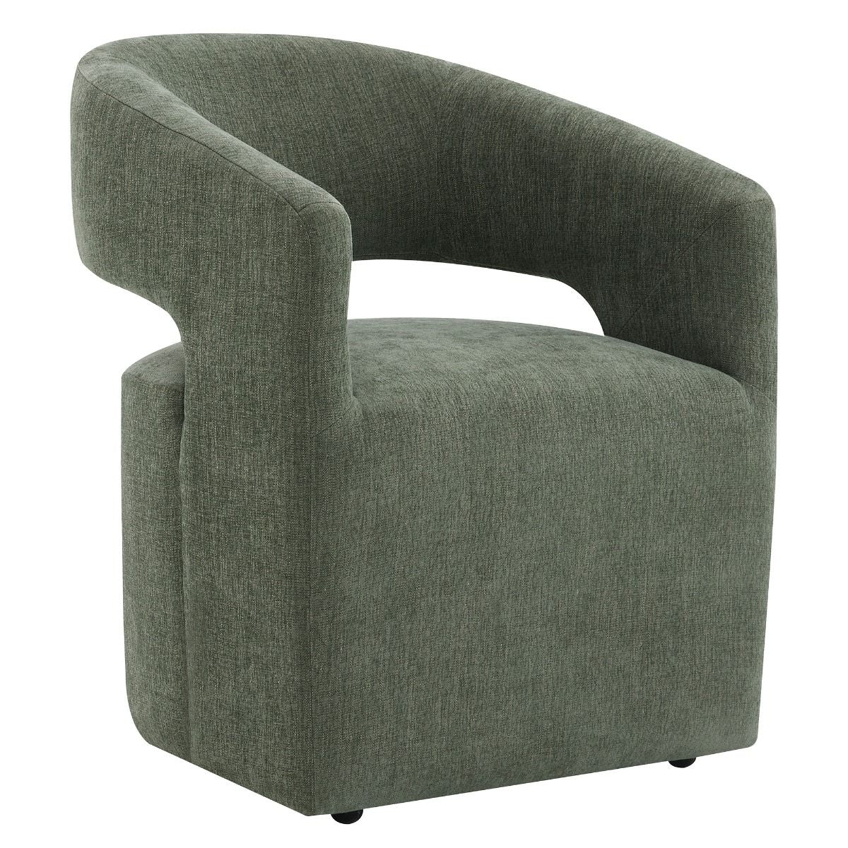 Libni - Arm Chair With Casters - Green Linen
