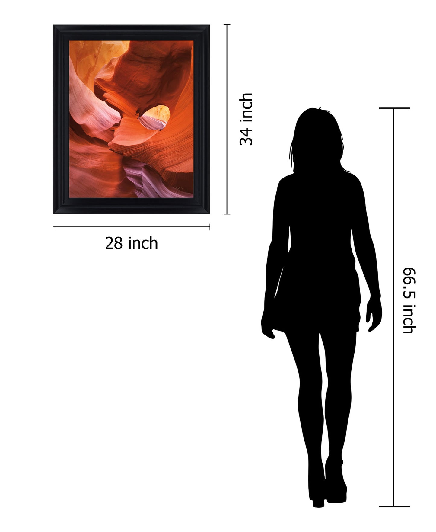 Sunlit Veins - 28" x 34" Framed Wall Art - Orange