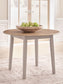 Harperfeld - Round Dining Room Drop Leaf Table - Natural / Gray