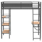 Campus - 3-Shelf Metal Twin Workstation Loft Bed