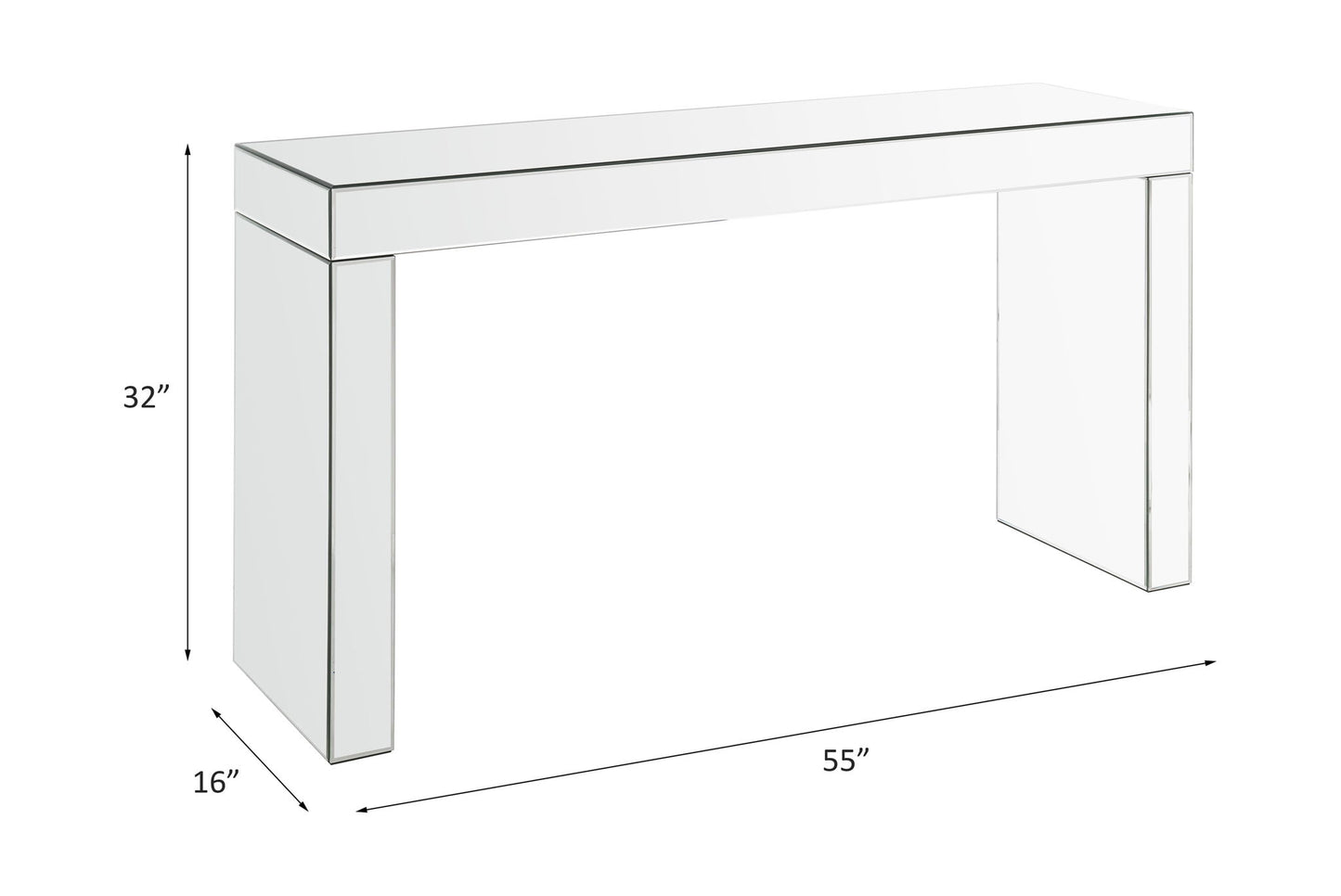 Dominic - Writing Desk - Mirrored