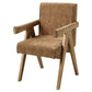 Zoey - Arm Chair Set of 2) - Chocolate Chenille & Oak
