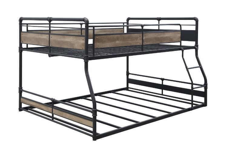 Cordelia - Full/Queen Bunk Bed - Antique Oak, Sandy Black & Dark Bronze Hand-Brushed