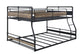 Cordelia - Full/Queen Bunk Bed - Antique Oak, Sandy Black & Dark Bronze Hand-Brushed