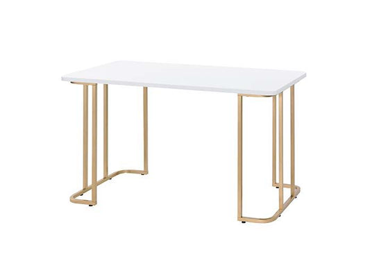 Estie - Vanity Desk Same 93102) - White & Gold