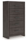 Prendonea - Five Drawer Chest - Charcoal