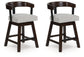 Haddigan - Upholstered Swivel Barstool (Set of 2) - Dark Brown