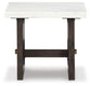 Burkhaus - Rectangular End Table - White / Dark Brown