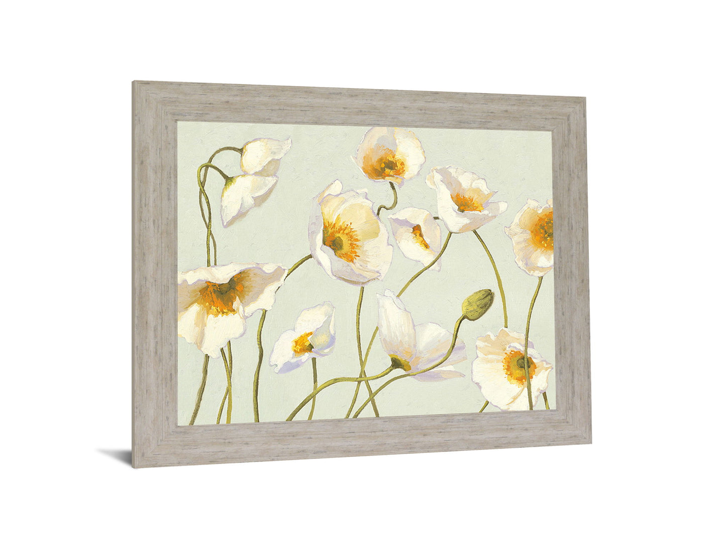 Golden Poppy Whimsy - 28" x 34" Framed Wall Art - Beige