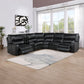 Saul - Power Motion Sectional Sofa - Black Leather-Aire