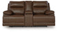 Vonryan - Power Reclining Loveseat With Console / Adj Headrest - Tobacco