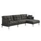 Duzzy - Sectional Sofa - Dark Gray Fabric