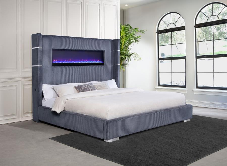 Tisdall - Upholstered Fireplace Bed