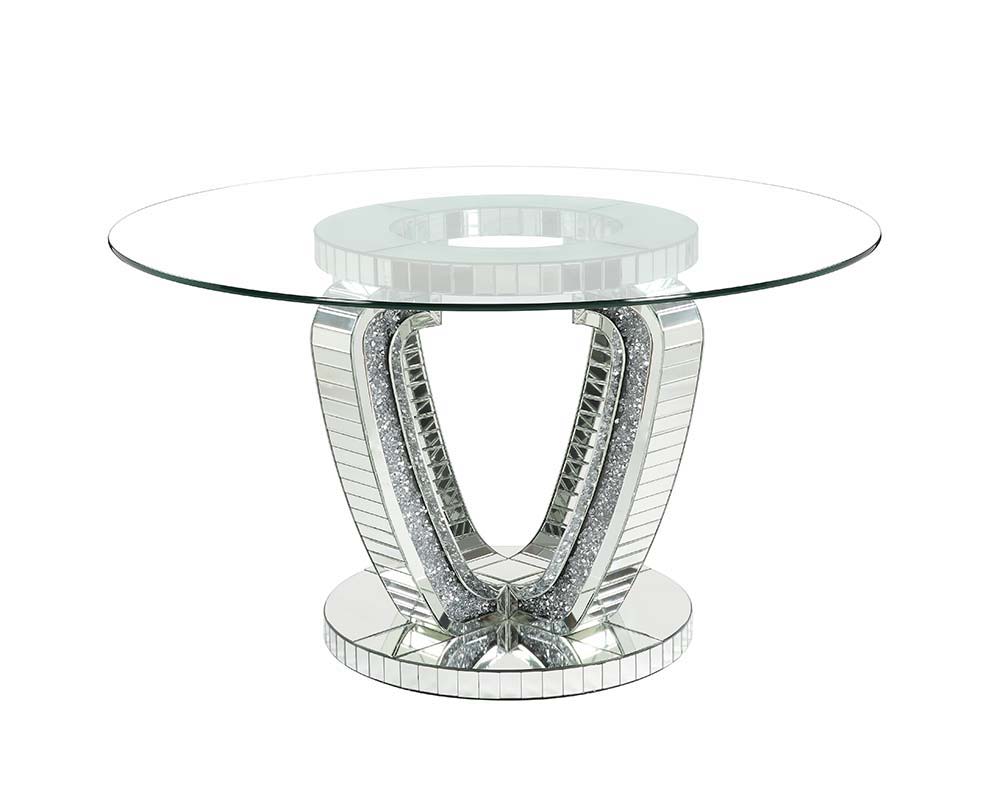 Noralie - Dining Table - Mirrored & Faux Diamonds