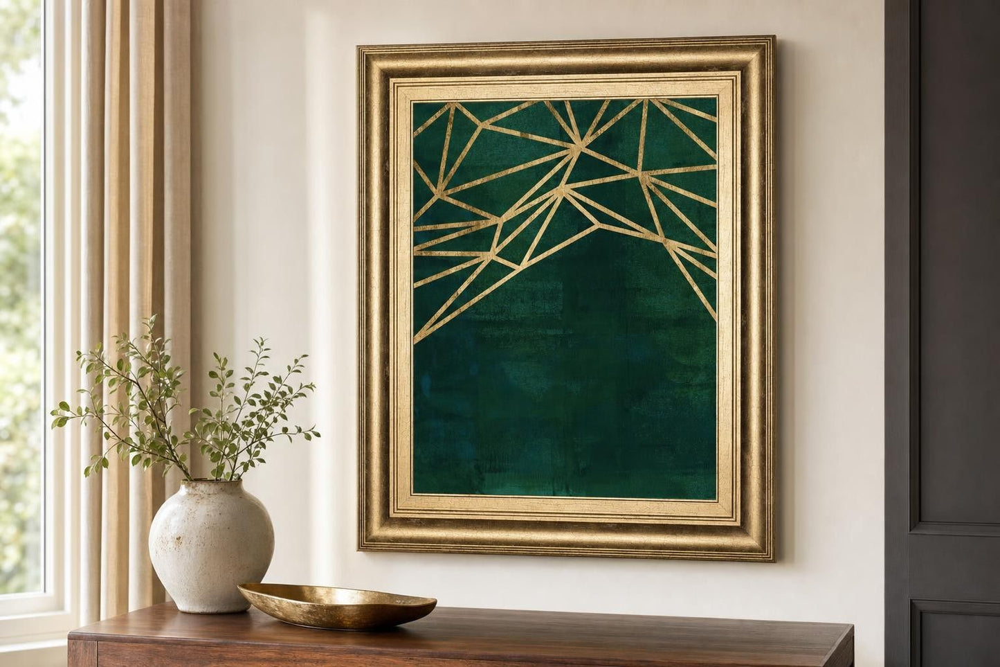 22x26 Jungle Web I By Jacob - Dark Green