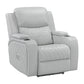 Elonzo - Power Motion Recliner With LED, Power Headrest & Speaker - Light Gray