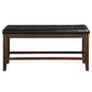 Urbana - Counter Height Bench - Black Synthetic Leather & Espresso