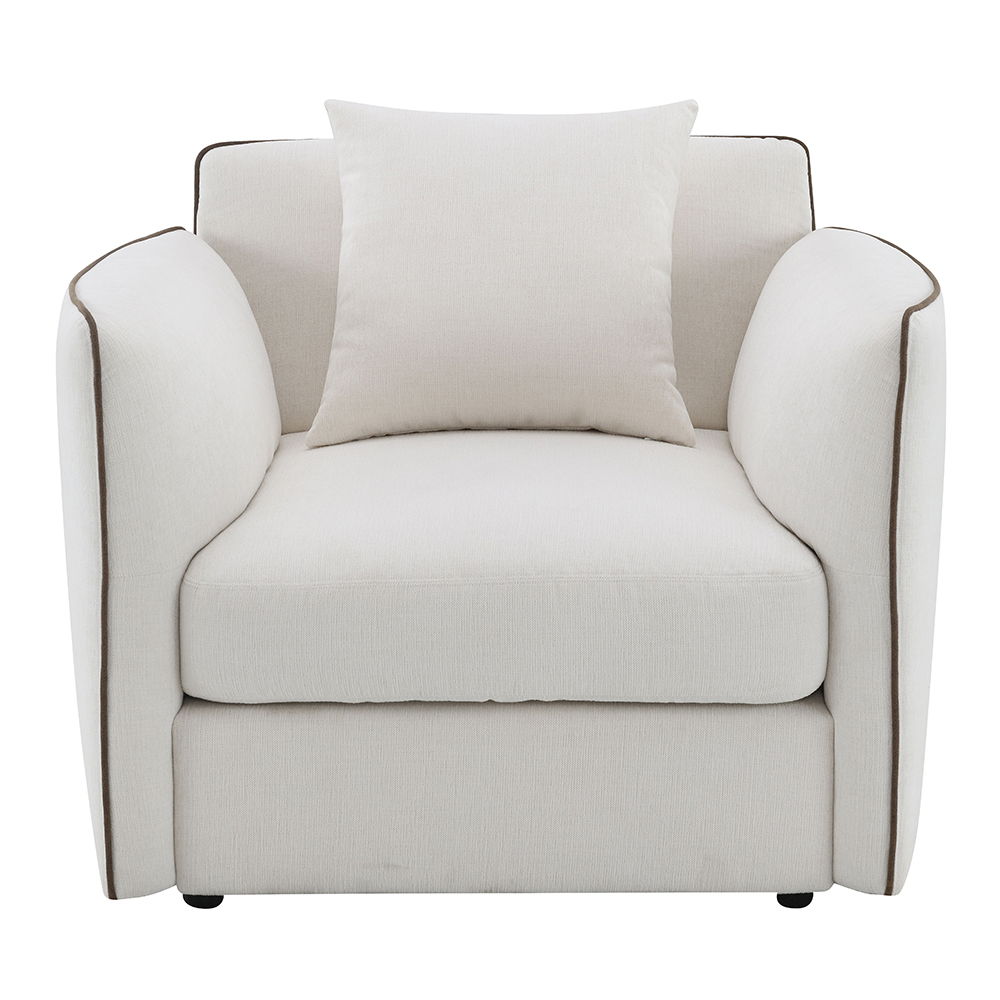Yolanda - Chair With Pillow - Beige Chenille