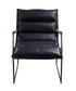 Luberzo - Accent Chair - Distress Espresso Top Grain Leather & Matt Iron