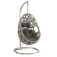 Sigar - Hanging Chair - Light Gray Fabric & Wicker