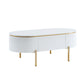 Daveigh - Coffee Table - White High Gloss & Gold