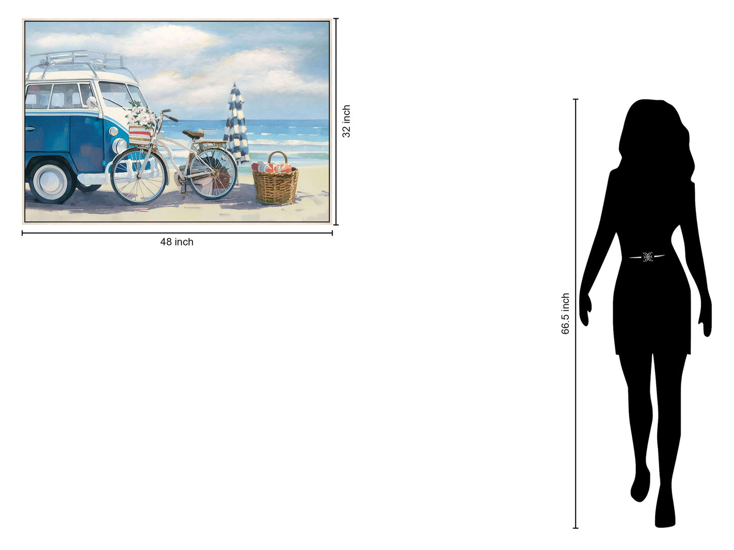 Seaside Escape Journey - 32" x 48" Framed Wall Art - Blue