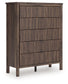 Pamytta - Five Drawer Wide Chest - Brown