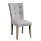 Charnell - Side Chair Set of 2) - Gray Synthetic Leather & Oak