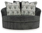 Biddeford - Oversized Swivel Accent Chair - Shadow