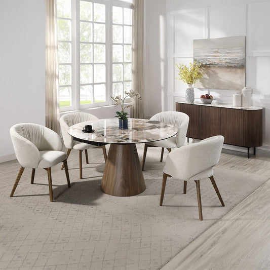 Eada - Arm Chair (Set of 2) - Beige Chenille