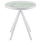 Briggs - Round Marble Printed Glass Top End Side Table