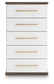 Kendanport - Five Drawer Chest - Brown / White