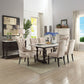 Gerardo - 31" Dining Table - White Marble Top & Weathered Espresso