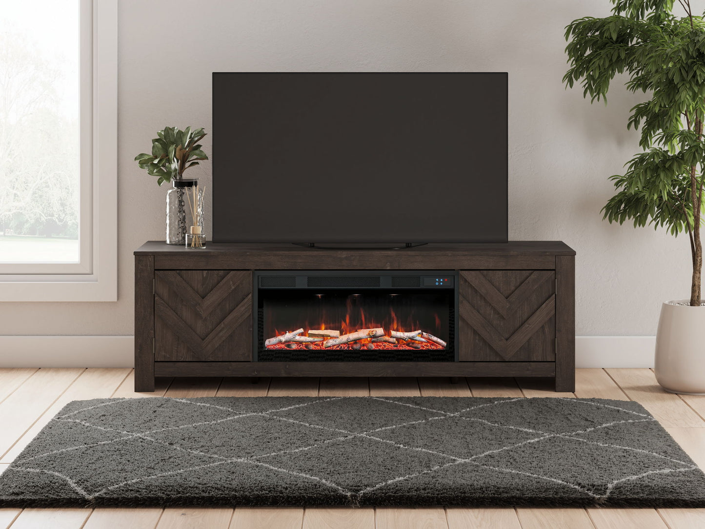 Cayboni - LG TV Stand With Fireplace Option