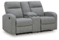 Gauntlet - Double Recline Loveseat With Console - Sterling