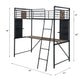 Cordelia - Twin Loft Bed With Desk - Antique Oak, Sandy Black & Dark Bronze Hand-Brushed