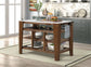 Alaroa - Kitchen Island - Marble Top & Rustic Brown