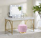 Lightmane - Vanity Desk Same 92660) - White High Gloss & Gold