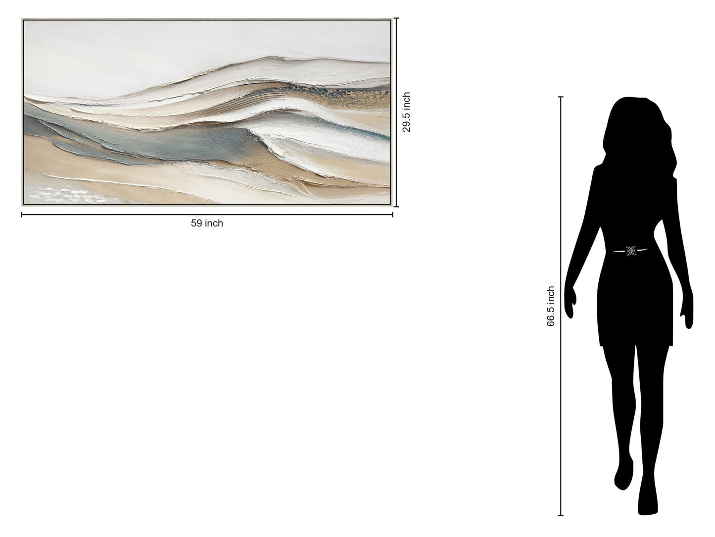 "Calming Flow" Hand-Embellished Canvas In Frame - Earth Tones / Blues