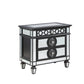 Varian II - Nightstand - Mirrored, Black & Sliver