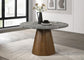 Franklin - 59" Round Dining Table - Gray And Dark Oak